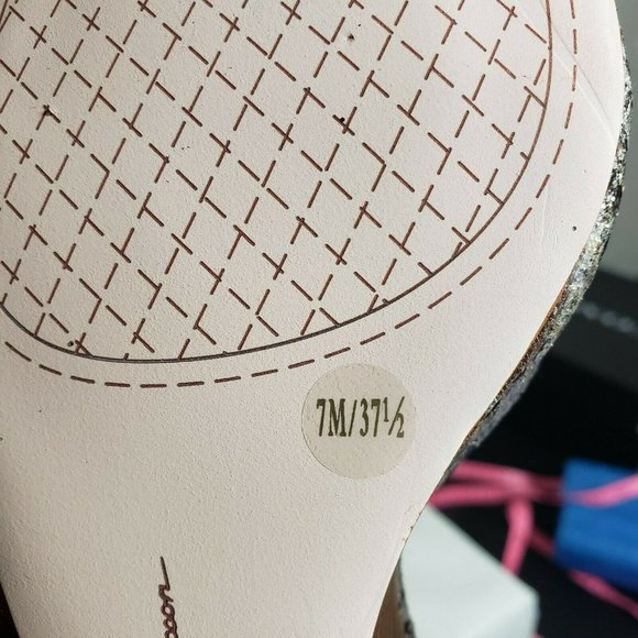 Jessica Simpson Womens Gold Snake Print Sparkle Buckle Open Toe Wedge Sandals 7M - Picture 9 of 11